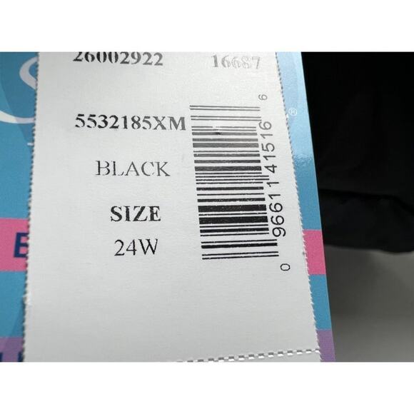 Swim Solutions Tummy Control Black Mesh Scalloped Hem Plus Size Swim Dress 24W - Picture 8 of 10